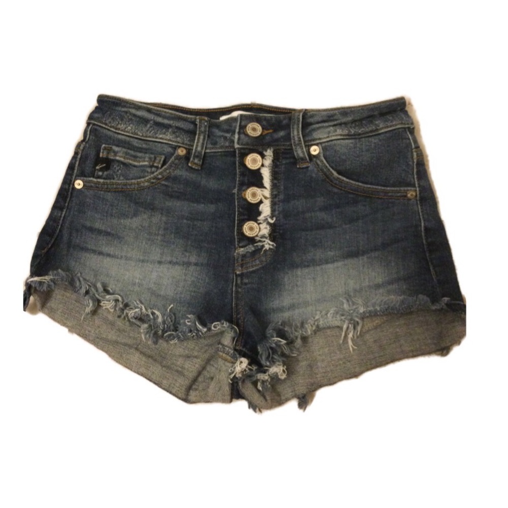 Womens Kancan High Rise Denim Jean Shorts  Size S
